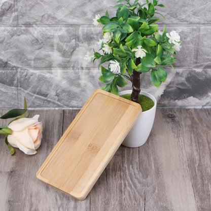Bamboo Plant Pot Tray Wooden Saucer by HitMyNeed