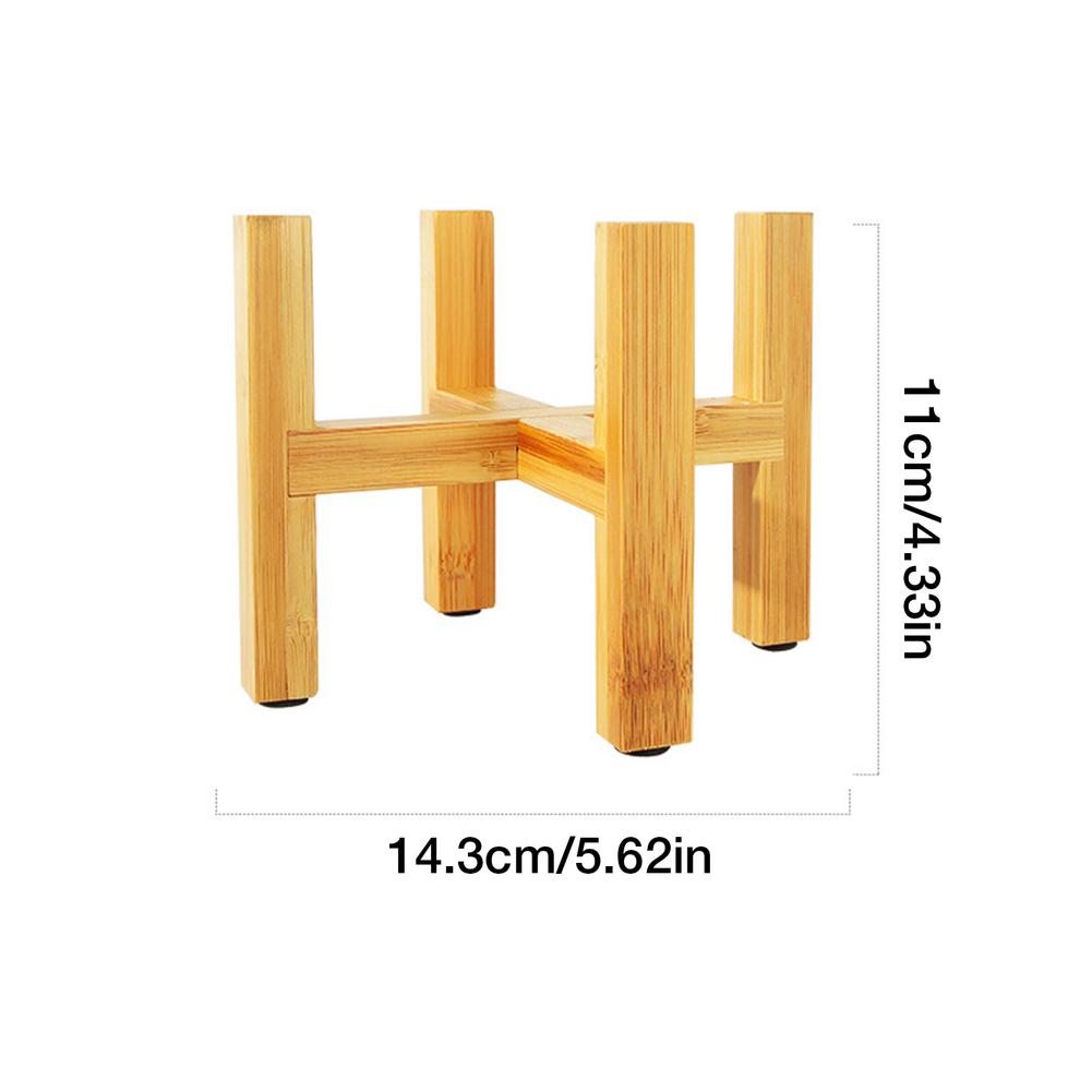 Bamboo Plant Stand Flower Pot Base for Indoor & Outdoor by HitMyNeed