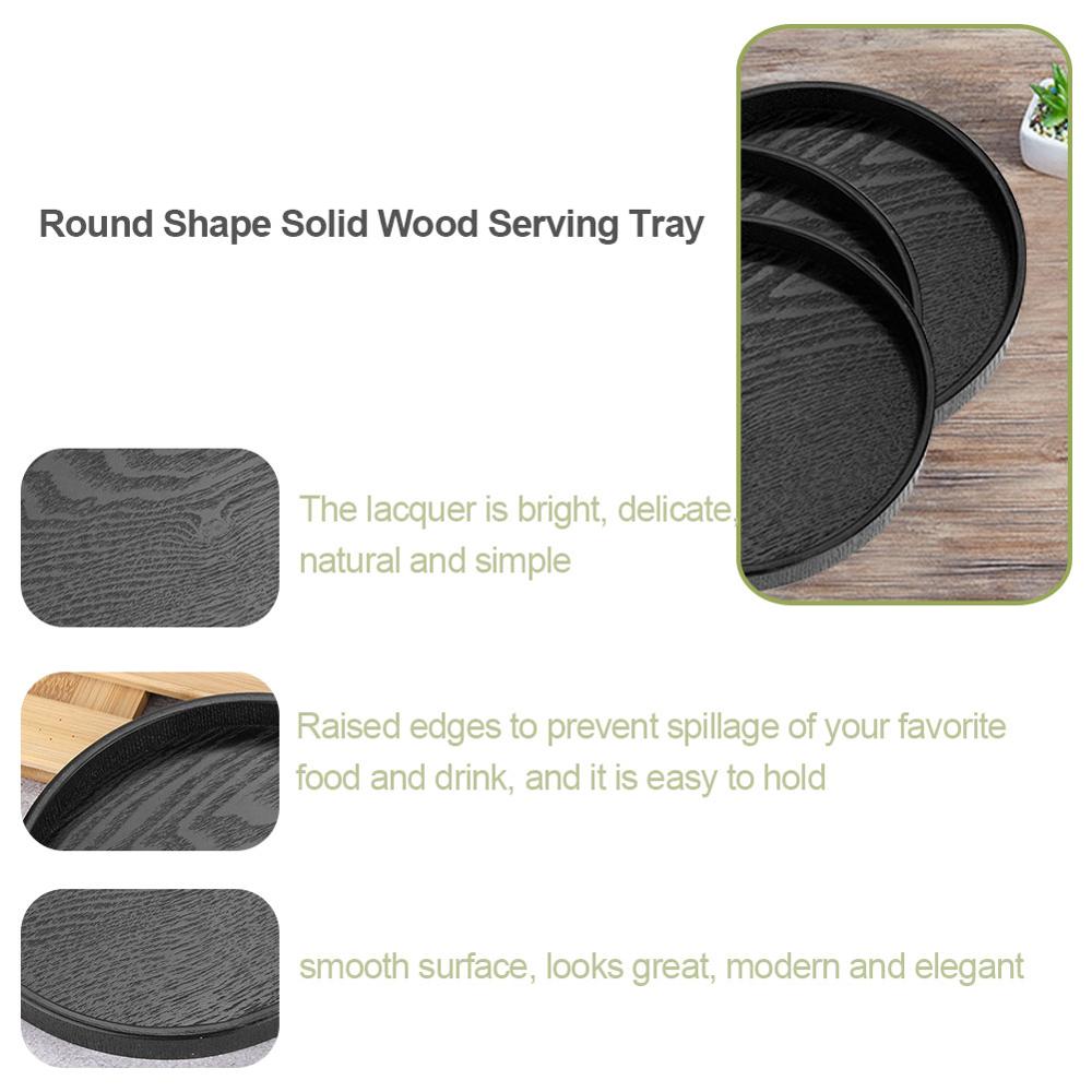 Bamboo Round Serving Tray with Raised Edge by HitMyNeed