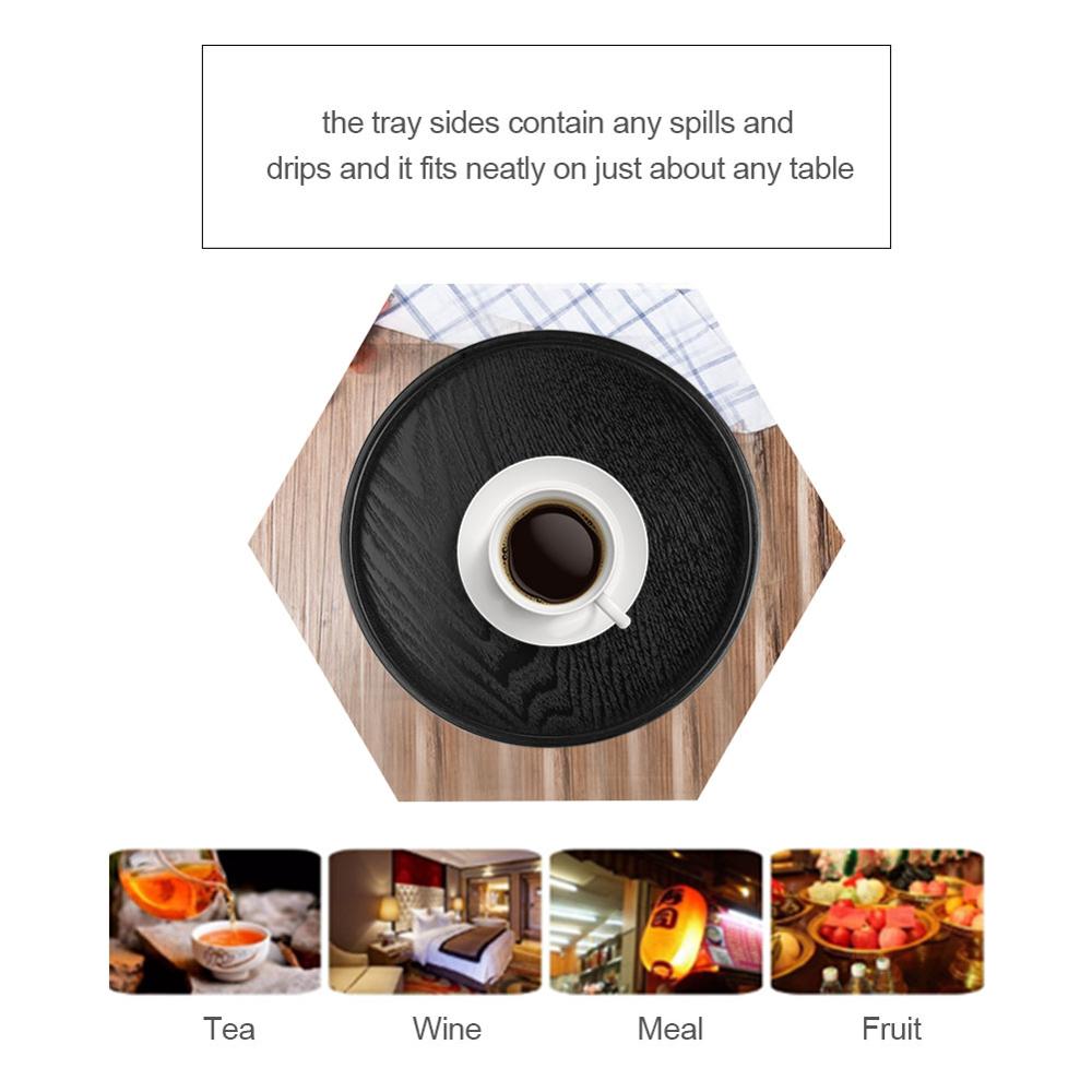 Bamboo Round Serving Tray with Raised Edge by HitMyNeed