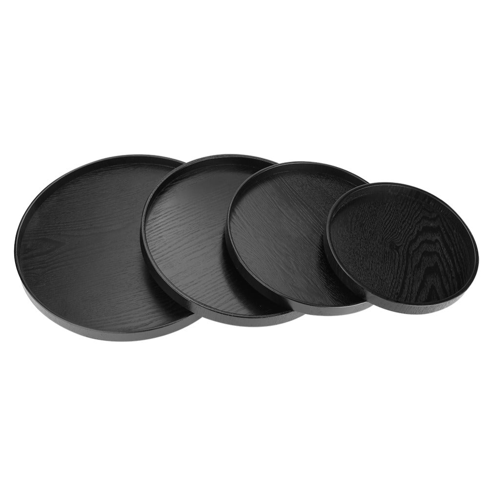 Bamboo Round Serving Tray with Raised Edge m by HitMyNeed