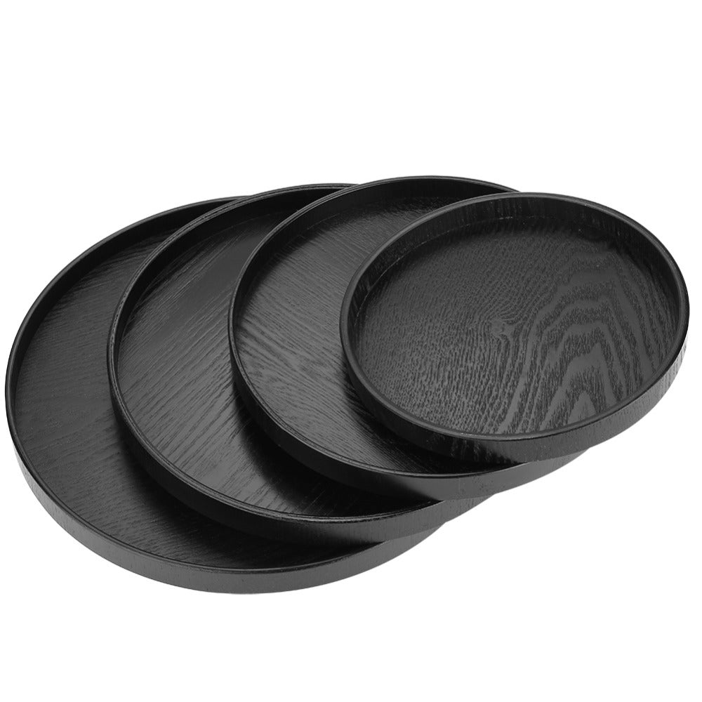 Bamboo Round Serving Tray with Raised Edge s by HitMyNeed