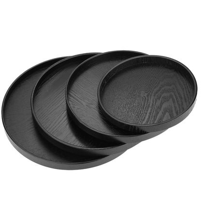 Bamboo Round Serving Tray with Raised Edge s by HitMyNeed