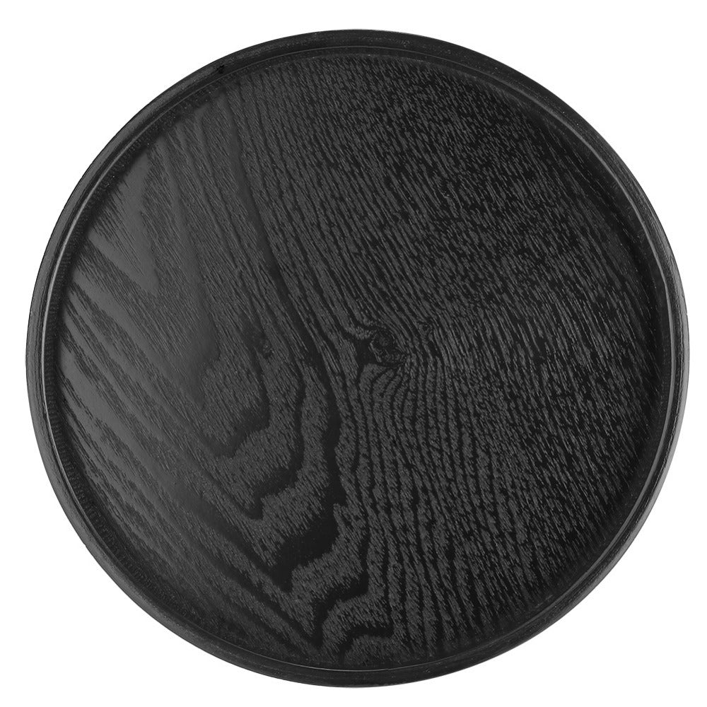 Bamboo Round Serving Tray with Raised Edge xl by HitMyNeed