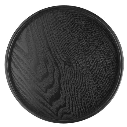 Bamboo Round Serving Tray with Raised Edge xl by HitMyNeed