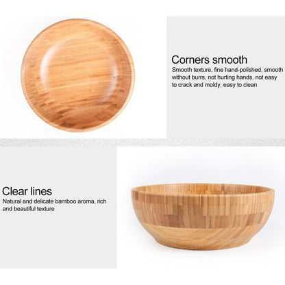 Bamboo Salad Bowl Natural Wood 14 x 6 cm by HitMyNeed