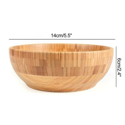 Bamboo Salad Bowl Natural Wood 14 x 6 cm by HitMyNeed