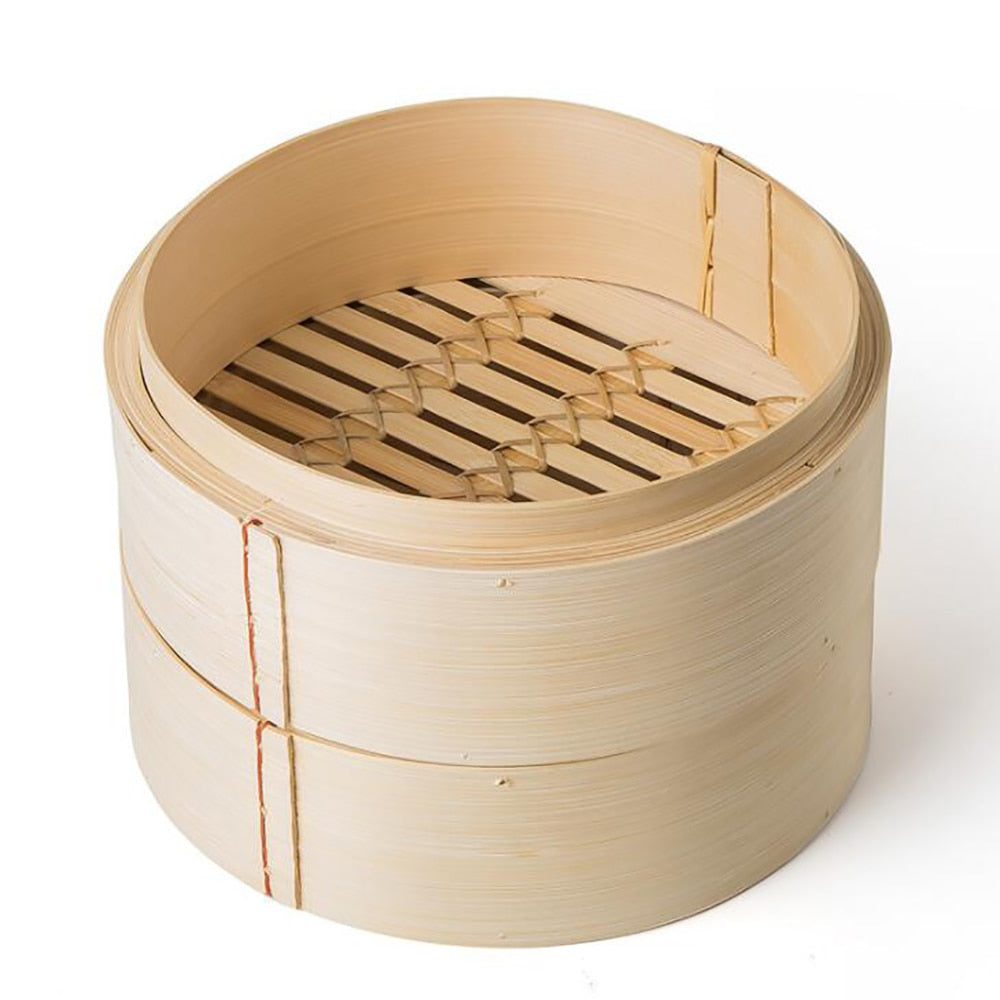 Bamboo Steamer Basket Set with Lid, 15 cm by HitMyNeed