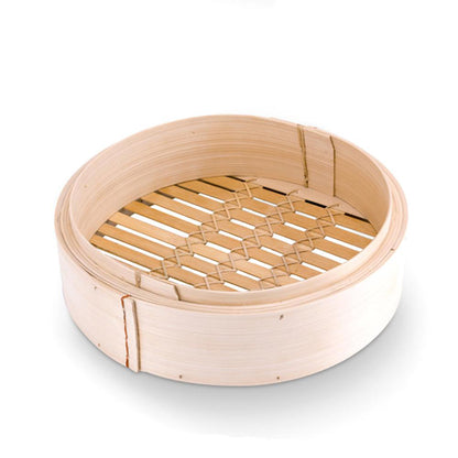 Bamboo Steamer Basket Set with Lid, 15 cm by HitMyNeed