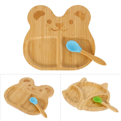 Bamboo Suction Baby Plate with Matching Spoon by HitMyNeed