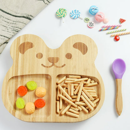 Bamboo Suction Baby Plate with Matching Spoon by HitMyNeed
