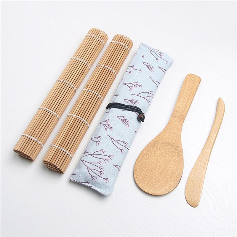 Bamboo Sushi Roller Kit with Pouch (15 Piece Set) by HitMyNeed