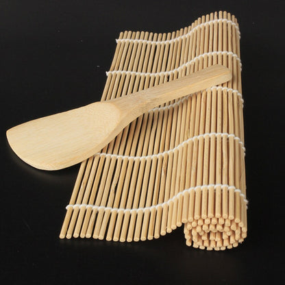 Bamboo Sushi Rolling Mat with Wooden Rice Spoon by HitMyNeed