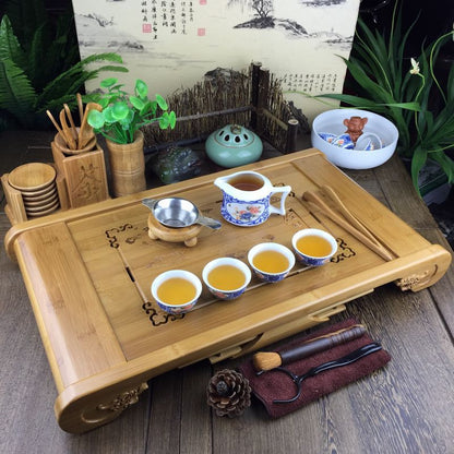 Bamboo Tea Tray with Drip Drawer by HitMyNeed