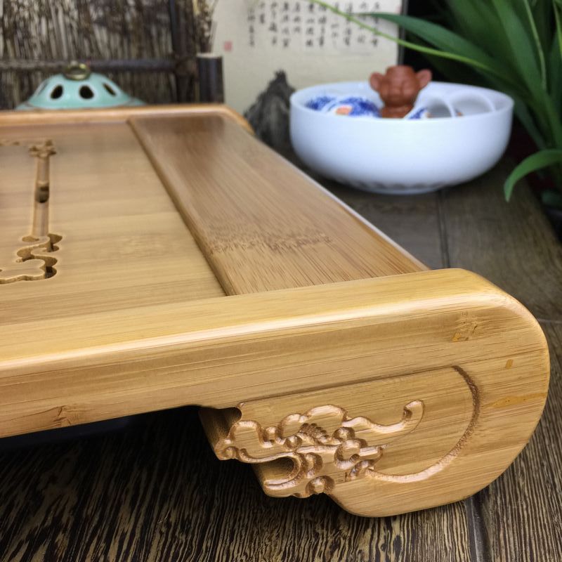 Bamboo Tea Tray with Drip Drawer by HitMyNeed