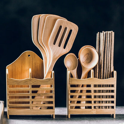 Bamboo Utensil Holder and Cutlery Organizer by HitMyNeed