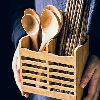 Bamboo Utensil Holder and Cutlery Organizer by HitMyNeed
