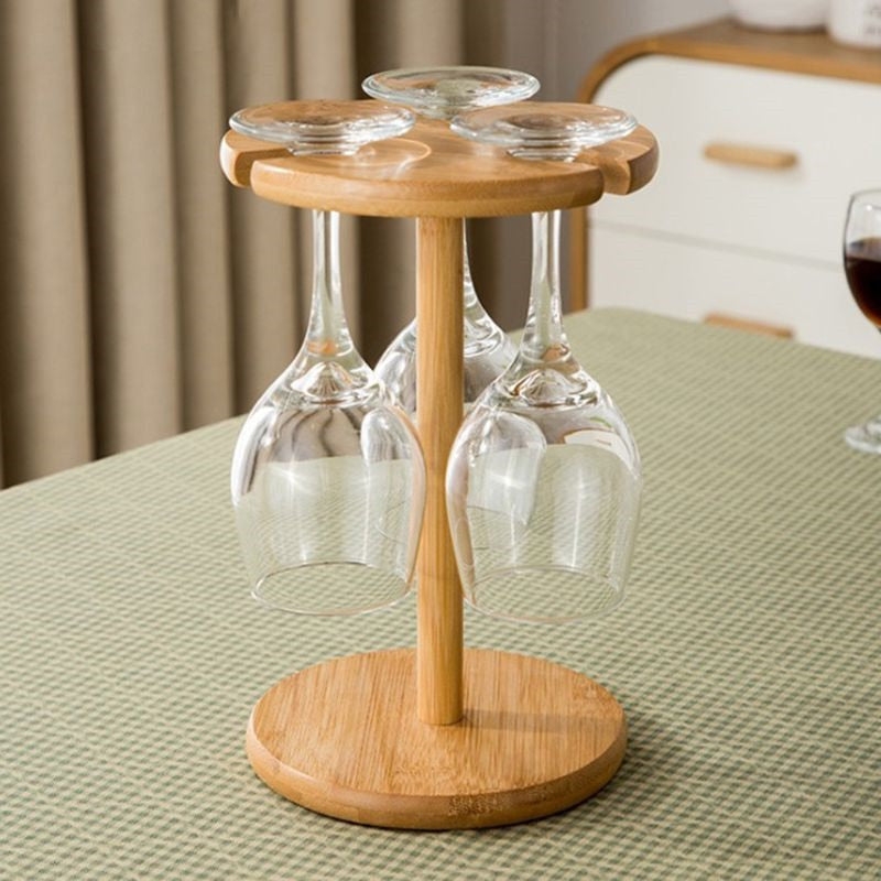 Bamboo Wine Glass Holder Drying Rack, 6 Slots by HitMyNeed