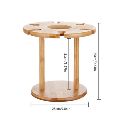 Bamboo Wine Glass Holder Drying Rack, 6 Slots by HitMyNeed