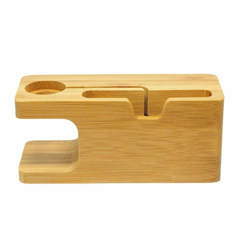 Bamboo Wood Charging Station for iPhone and Apple Watch by HitMyNeed