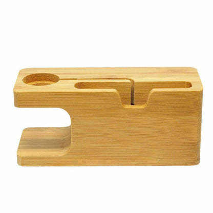 Bamboo Wood Charging Station for iPhone and Apple Watch by HitMyNeed