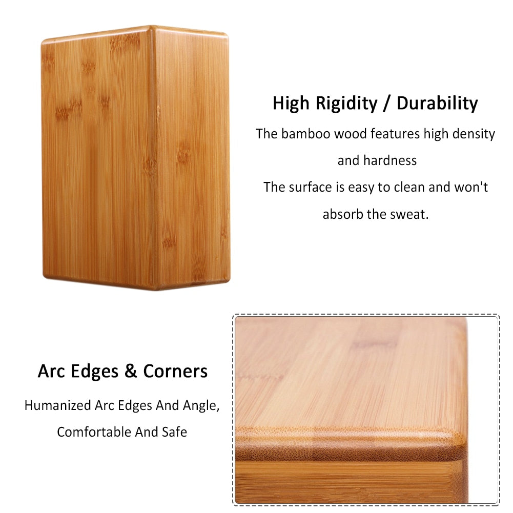 Bamboo Wood Yoga Block for Stable Support by HitMyNeed