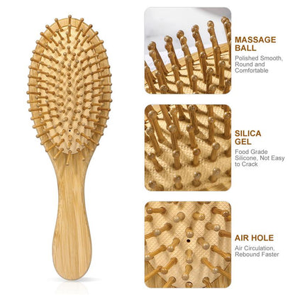 Bamboo Wooden Bristle Hair Brush by HitMyNeed
