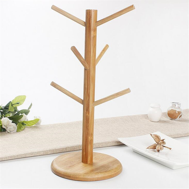 Bamboo Wooden Coffee Mug Tree Stand by HitMyNeed