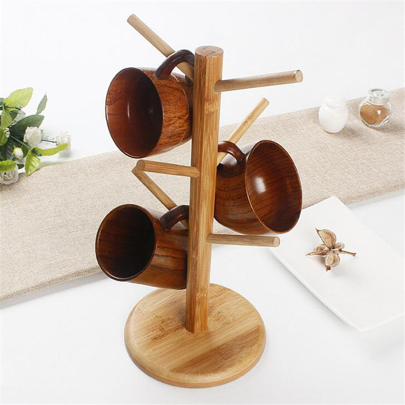 Bamboo Wooden Coffee Mug Tree Stand by HitMyNeed