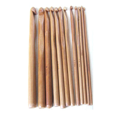 Bamboo Wooden Crochet Hooks Set, 12 Sizes by HitMyNeed