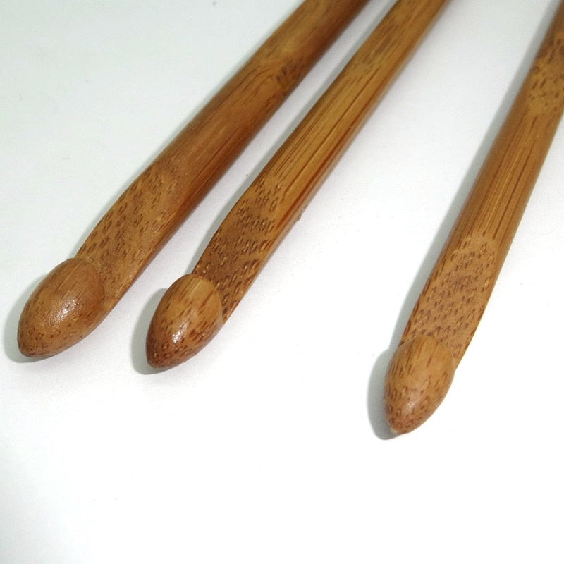 Bamboo Wooden Crochet Hooks Set, 12 Sizes by HitMyNeed