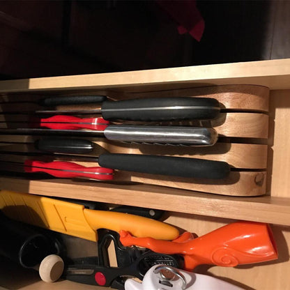 Bamboo Wooden Knife Holder for Drawer Storage by HitMyNeed