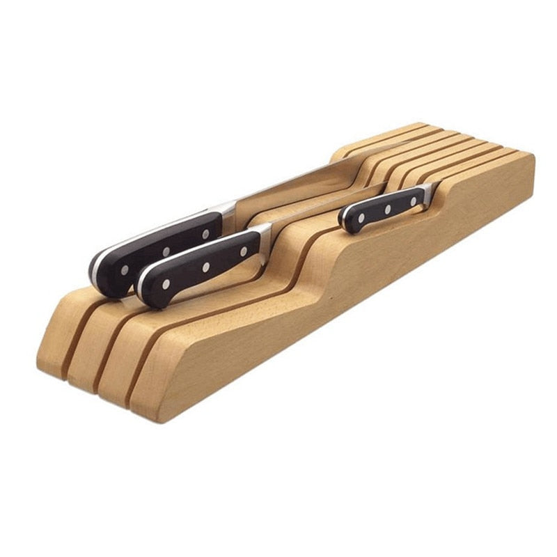 Bamboo Wooden Knife Holder for Drawer Storage by HitMyNeed