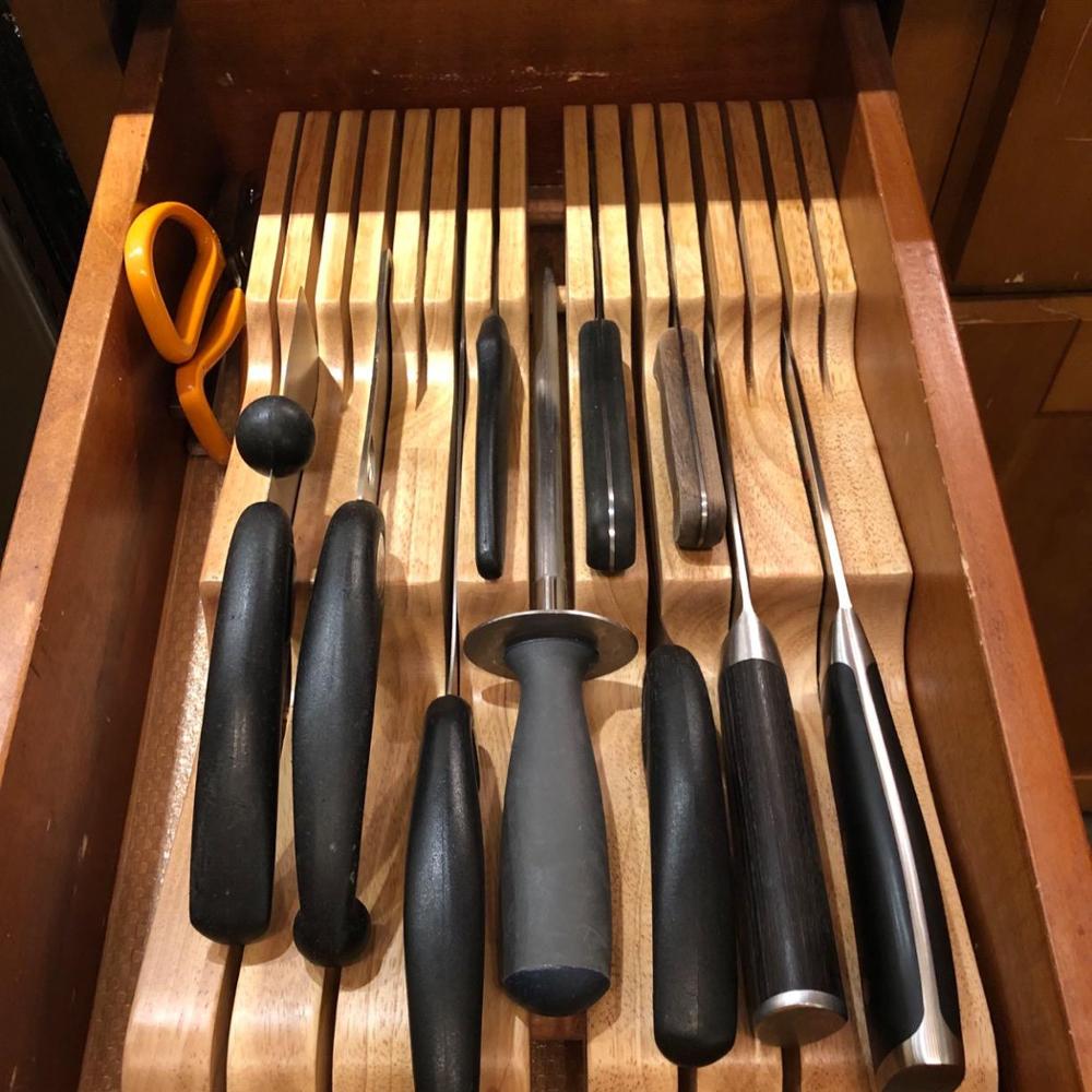 Bamboo Wooden Knife Holder for Drawer Storage by HitMyNeed