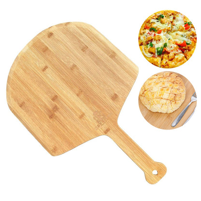 Bamboo Wooden Pizza Tray with Handle 29.5 cm by HitMyNeed