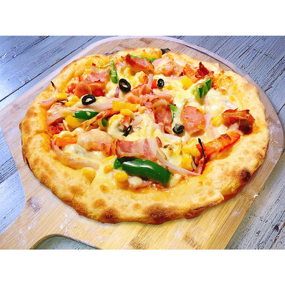 Bamboo Wooden Pizza Tray with Handle 29.5 cm by HitMyNeed