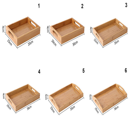 Bamboo Wooden Rectangular Serving Tray with Handles by HitMyNeed