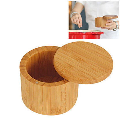 Bamboo Wooden Spice Container with Magnetic Lid by HitMyNeed