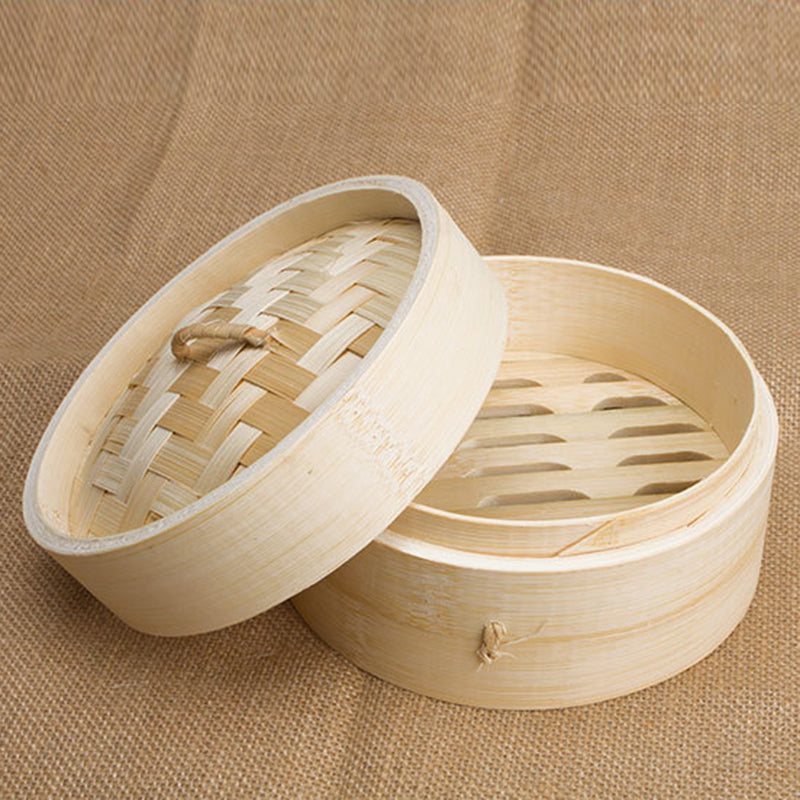 Bamboo Wooden Steamer Basket with Lid 15cm by HitMyNeed