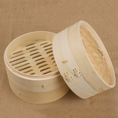 Bamboo Wooden Steamer Basket with Lid 15cm by HitMyNeed
