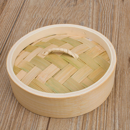 Bamboo Wooden Steamer Basket with Lid 15cm by HitMyNeed