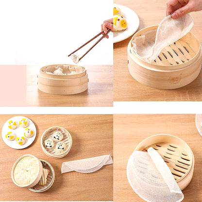 Bamboo Wooden Steamer Basket with Lid 15cm by HitMyNeed