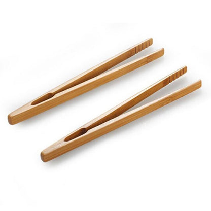 Bamboo Wooden Toaster Tongs, 2 Pack, 18cm by HitMyNeed