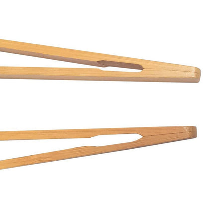 Bamboo Wooden Toaster Tongs Set (8 Pieces, 18 cm) by HitMyNeed