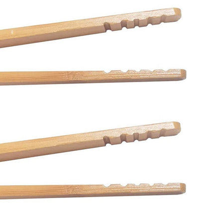 Bamboo Wooden Toaster Tongs Set (8 Pieces, 18 cm) by HitMyNeed