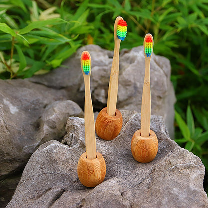 Bamboo Wooden Toothbrush Holder Stand by HitMyNeed