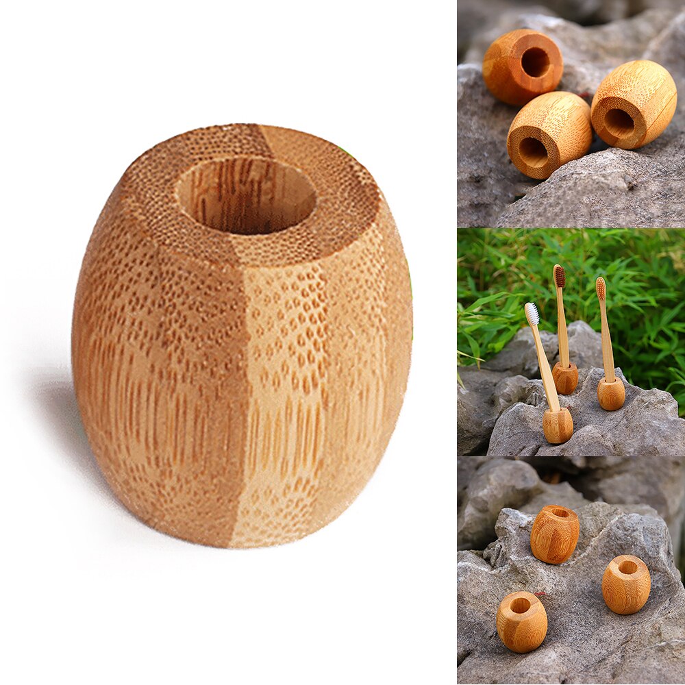 Bamboo Wooden Toothbrush Holder Stand by HitMyNeed