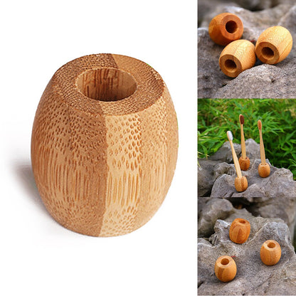 Bamboo Wooden Toothbrush Holder Stand by HitMyNeed