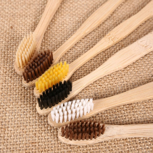 Bamboo Wooden Toothbrush Soft Bristle (10 Pack) by HitMyNeed