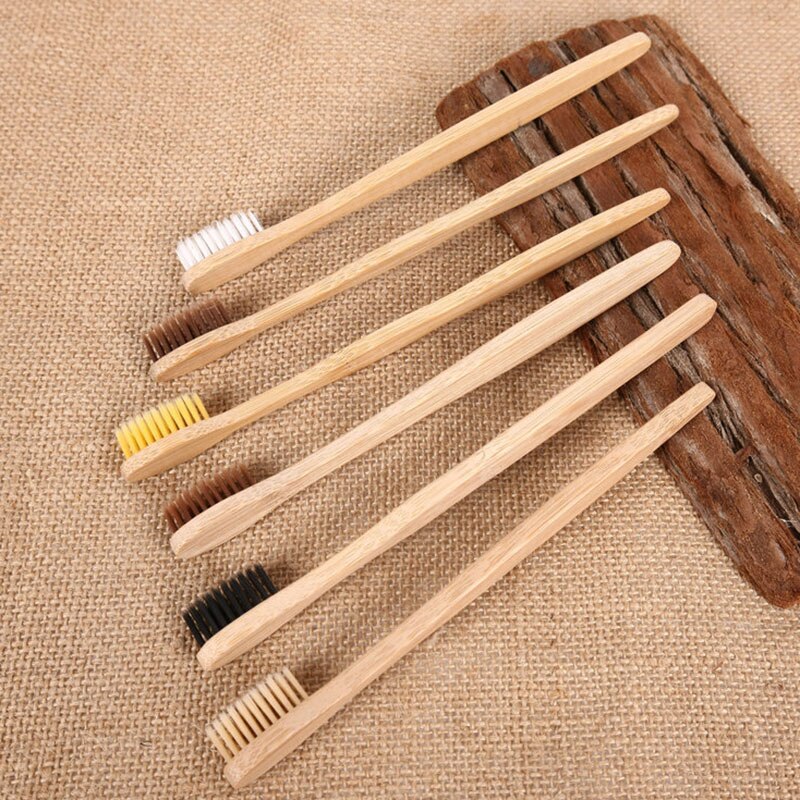 Bamboo Wooden Toothbrush Soft Bristle (10 Pack) by HitMyNeed